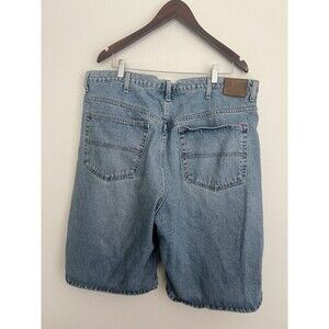 VTG 90's Polo Ralph Lauren Blue Jeans Denim Streetwear Skater Banner Jorts 40